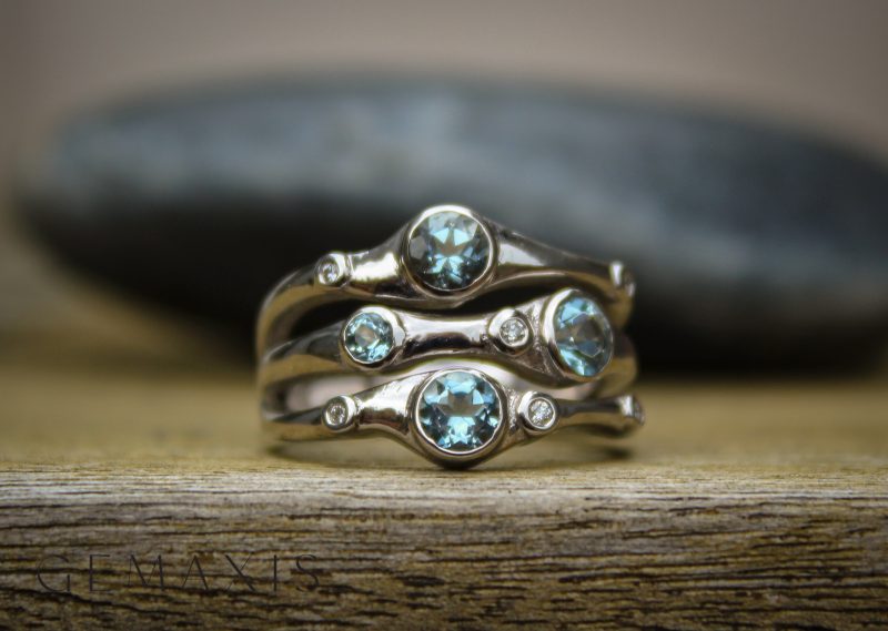 Aquamarine Bubble Ring - Gemaxis