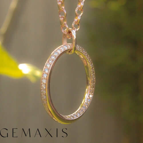 Rose Gold Curved Champagne Diamond Pendant