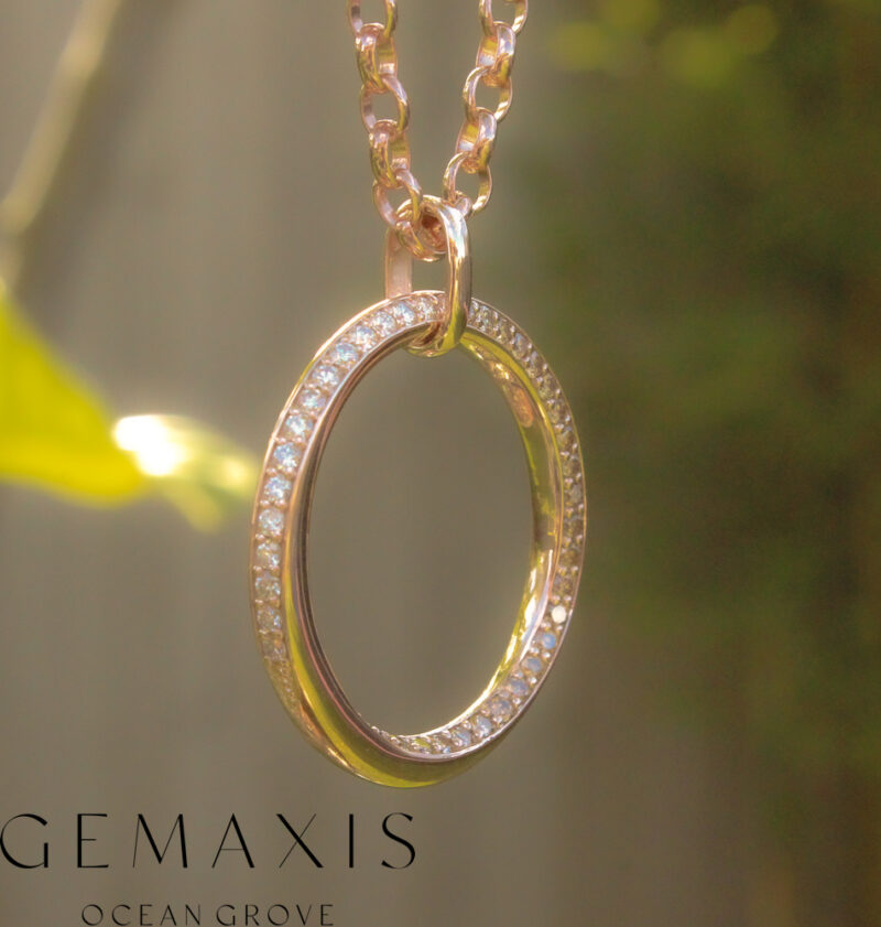 Rose Gold Curved Champagne Diamond Pendant